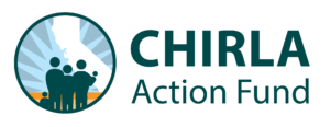 CHIRLA Action Fund logo showing a silhouette of a family of four in front of California with a sunburst inside a circle.