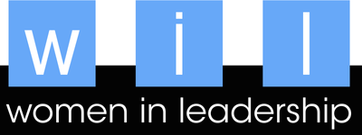 Women in Leadership logo showing "wil" initials in blue squares.