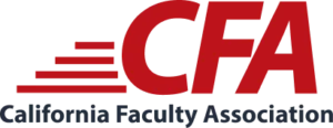 California Faculty Association Logo showing CFA text with horizontal lines