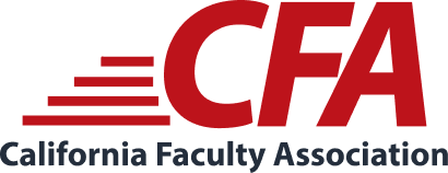 California Faculty Association Logo showing CFA text with horizontal lines