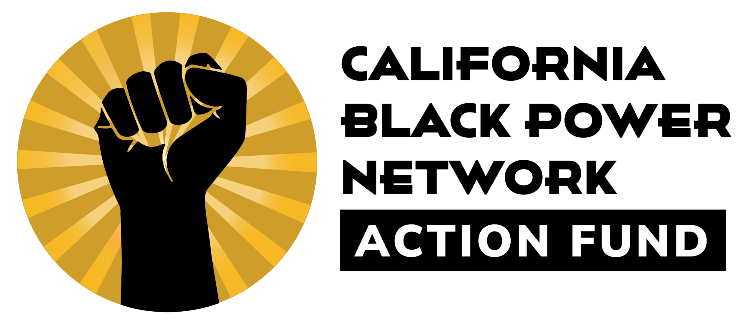 California Black Power Network Action Fund logo, showing a fist with a sunburst behind it.