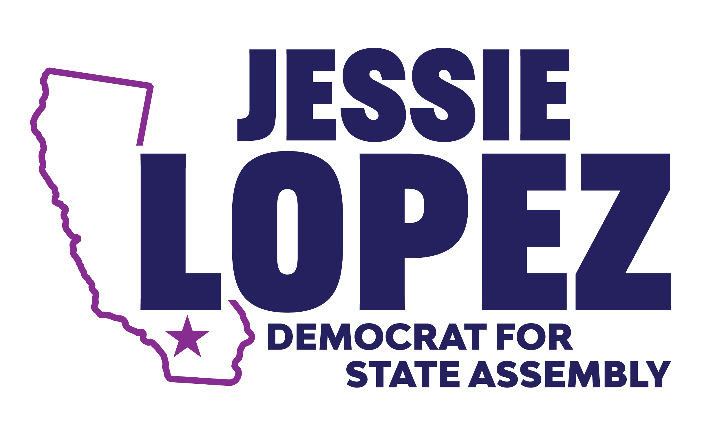 Jessie Lopez for State Assembly logo, dark version.